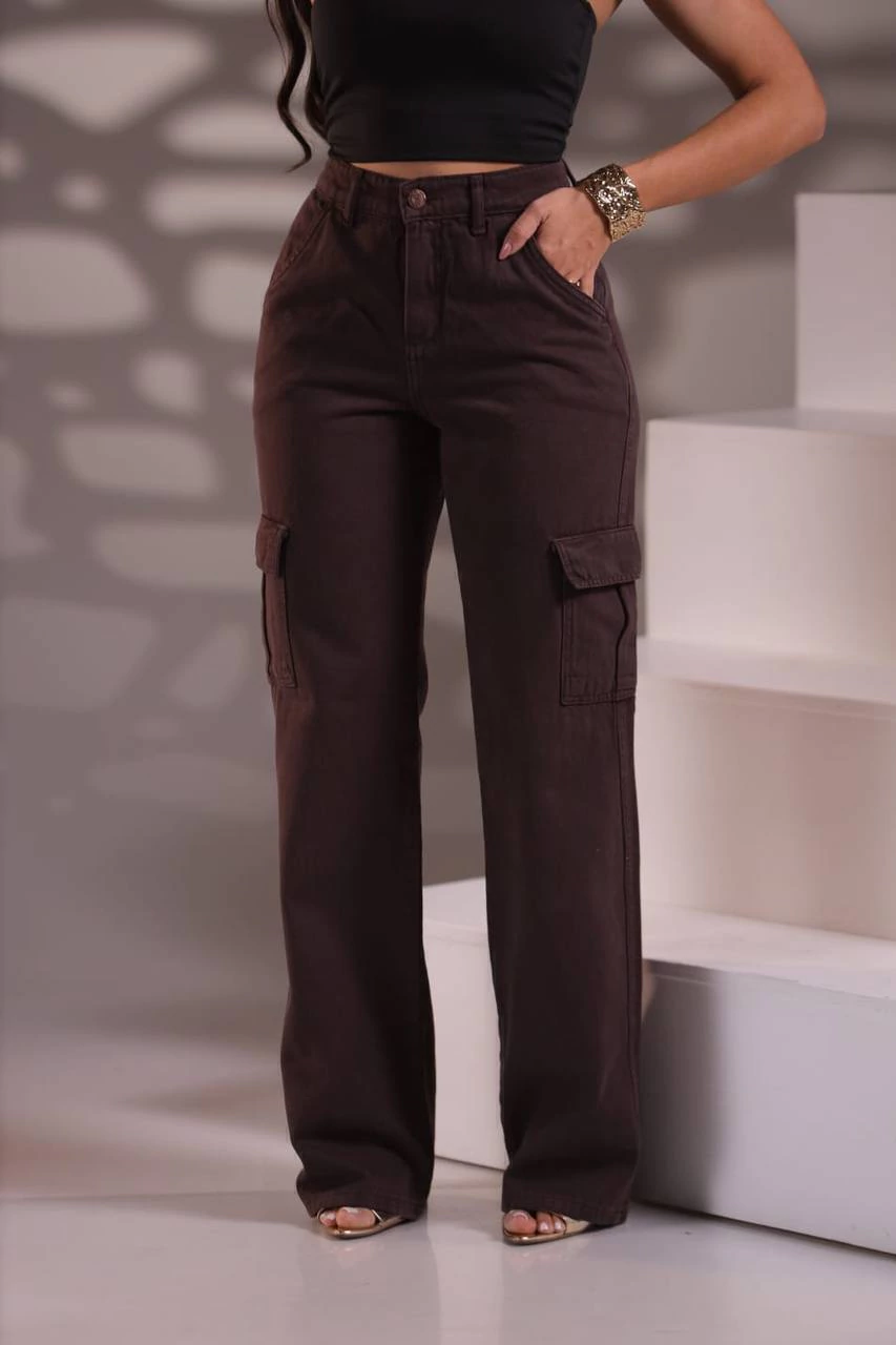 Calça Jeans Cargo