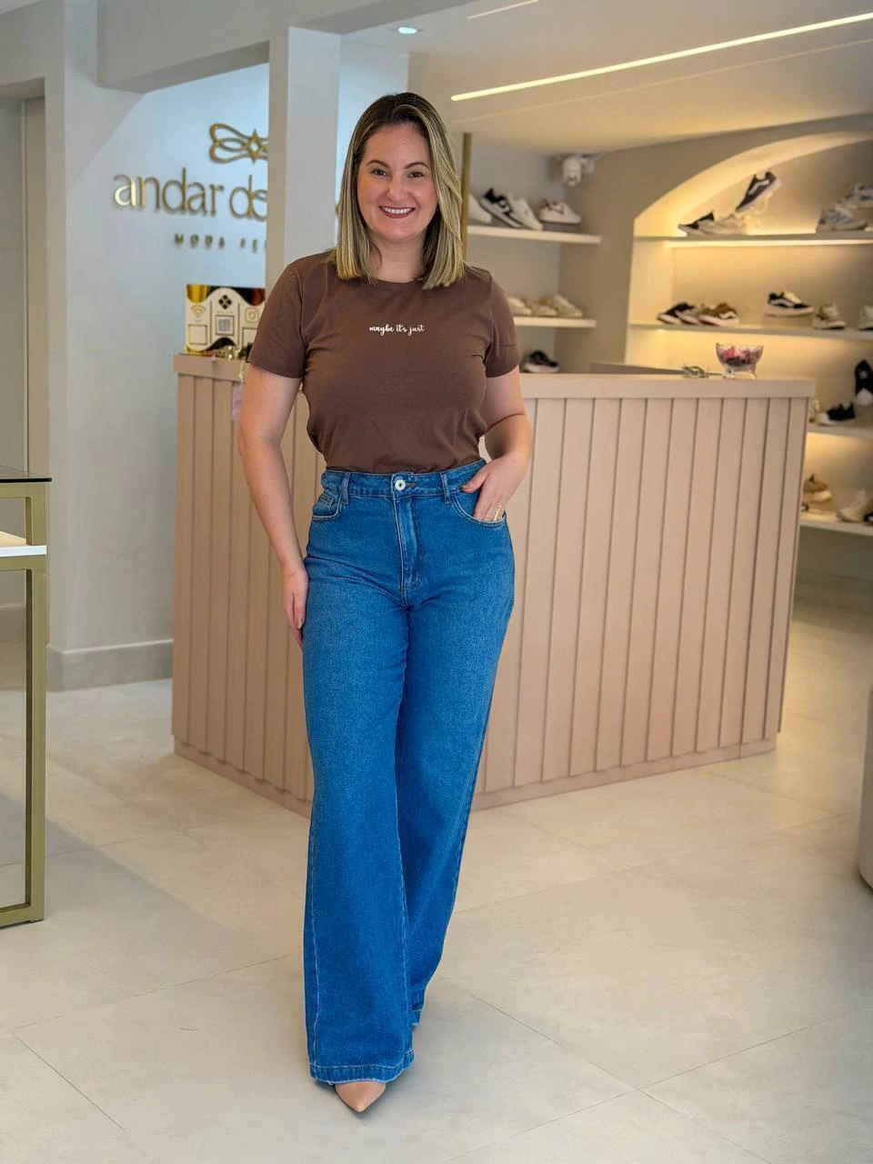 Calça Jeans Pantalona Lara