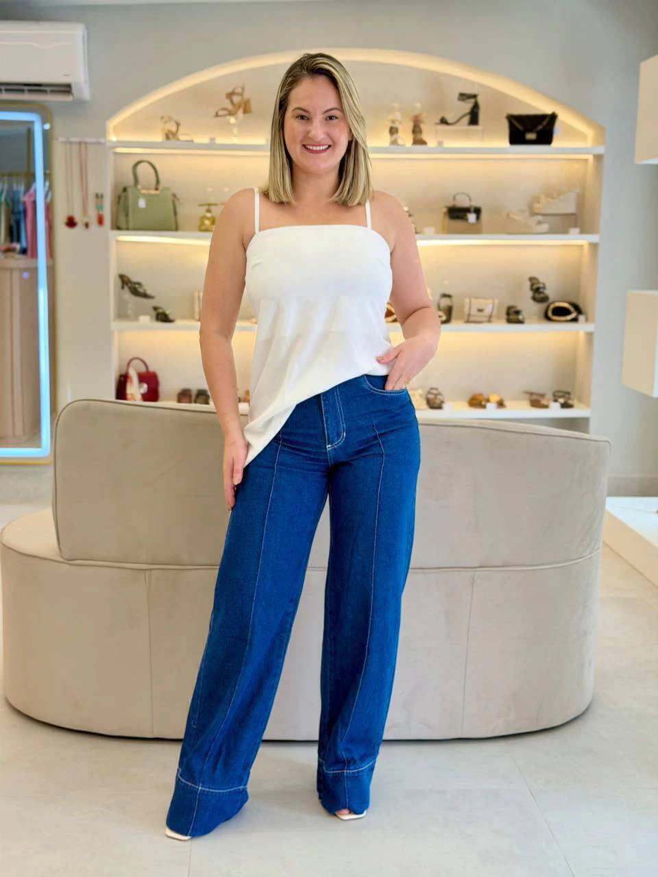 Calça Jeans Wide Leg Janaína
