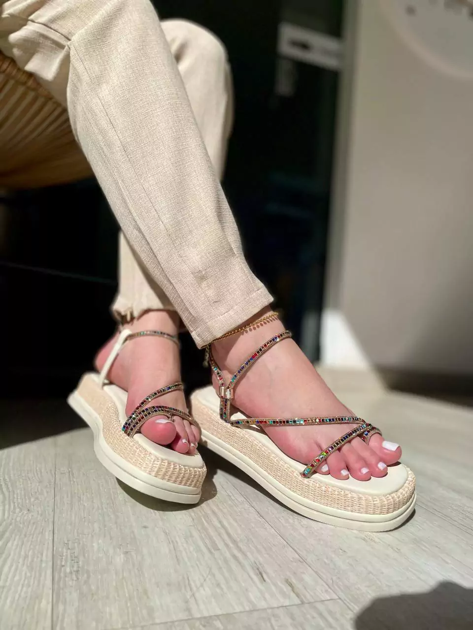 Flatform Tiras Pedras - Off White