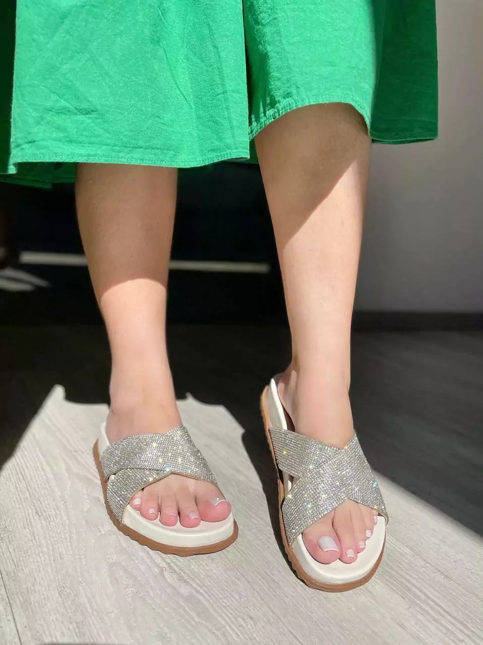 Papete Strass Juliete - Off White