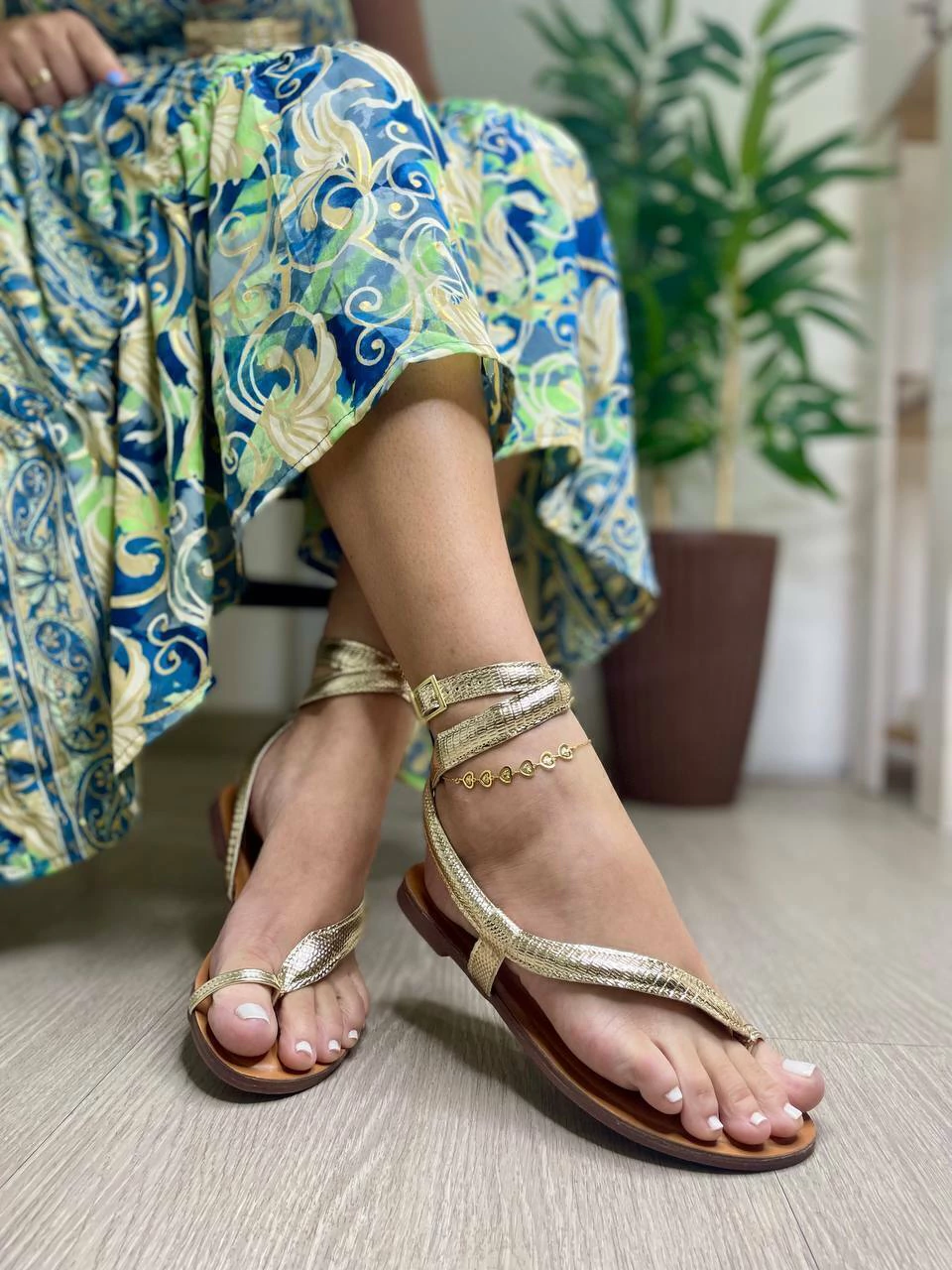 Sand. Rasteira Sandy - Dourado