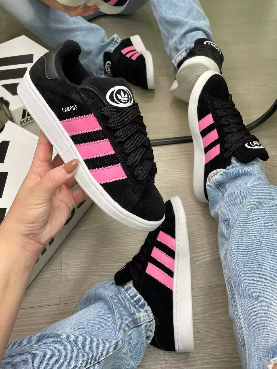 Tênis Add Campus - Preto/Rosa