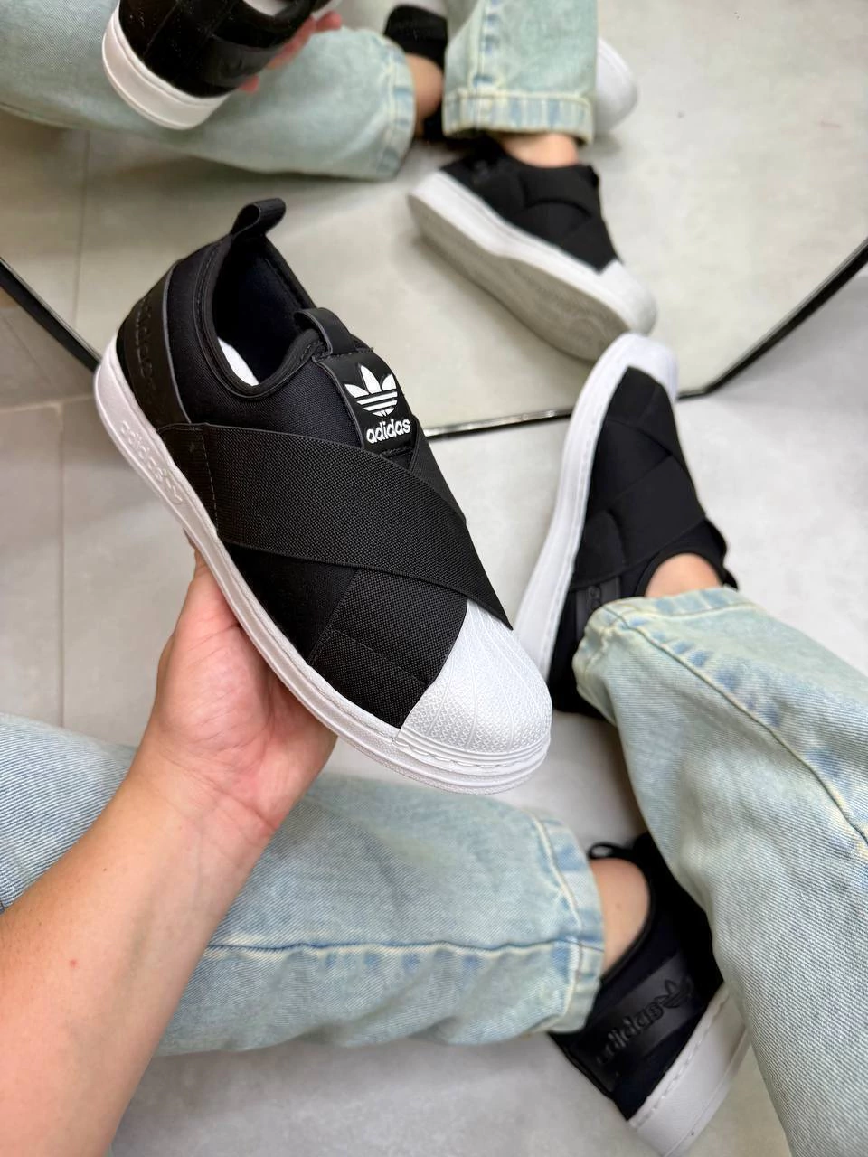 Tênis Slip Preto/Branco