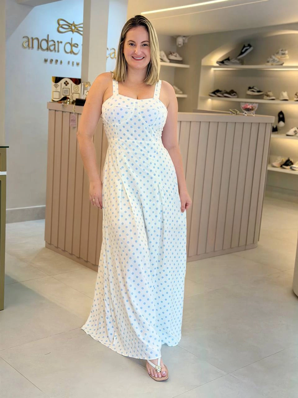 Vestido Longo Poá